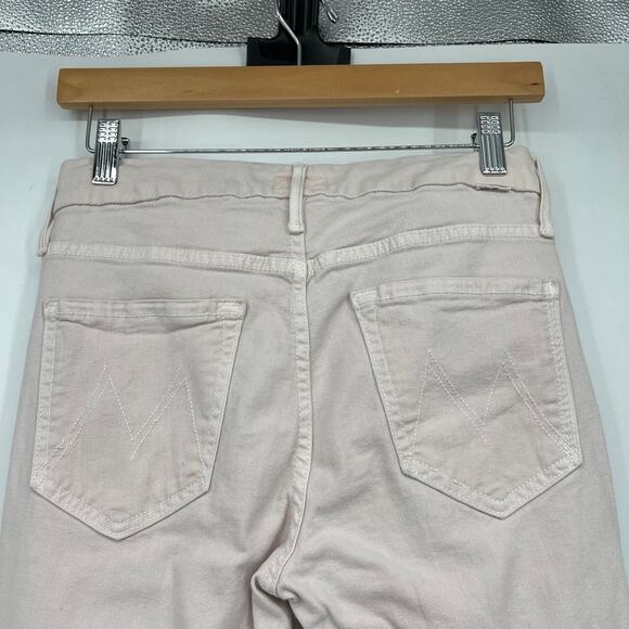 Mother The Looker Ankle Step Fray Jeans in Pink Lemonade Women's 27 Easter - Picture 4 of 12